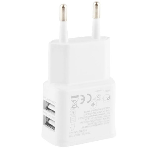 Wewoo Pour iPhone 5C et 5S, blanc Samsung Galaxy Note III / N9000 / i9500 etc. UE Plug Full 2.1A Lidu Structure sans jointure double USB sortie Voyage Adaptateur de charge, Convient