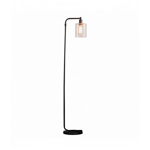 Endon Lampadaire Toledo en Acier , noir mat et Verre transparent