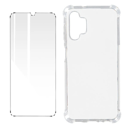 Avizar Pack Protection Samsung Galaxy A13 4G Coque + Verre Trempé Transparent