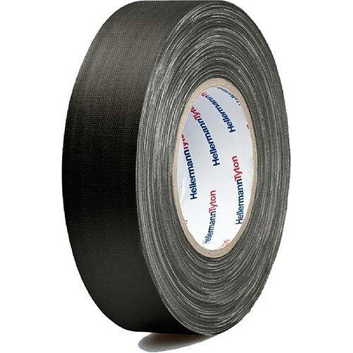 Hellermann Tyton htape-tex-50 x 50 – Duct Tapes (bundling, Fastening, handicrafting, marking, Repairing, Strengthening, Indoor & Outdoor, Black, Cotton, polyethylene, RoHS)