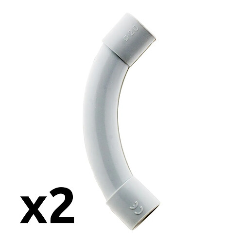 Lot de 2 courbes pour tube IRL Ø20mm - gris - Zenitech