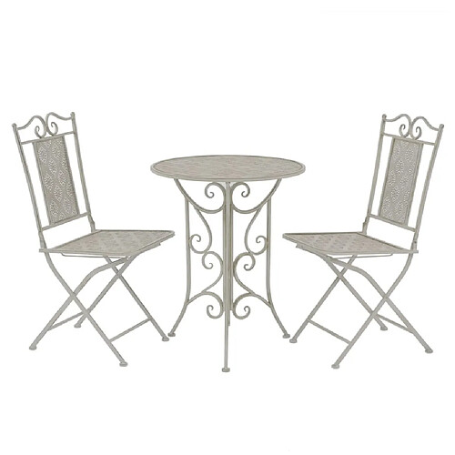 vidaXL Mobilier de bistro 3 pcs Acier Gris