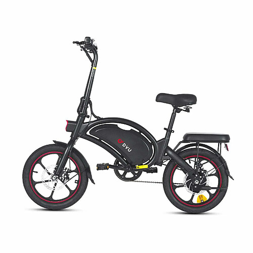 Vélo Électrique Pliant DYU D16 16 Pouces 25km/h - Moteur 250W Batterie 36V6Ah Freins à Disque - Noir