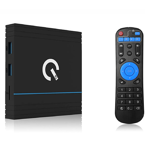 Wewoo Décodeur TV réseau Q95 4K HDAndroid 9.0Quad Core Amlogic S905X34 Go + 32 GoPrise en charge Wi-Fi 2,4G / 5GBluetoothCarte TFHDMIAVLANUSB