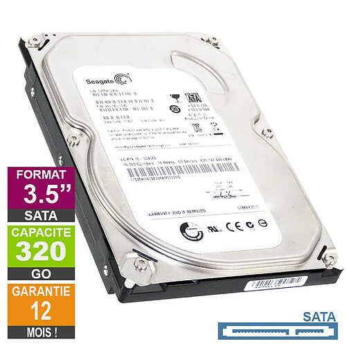 Seagate Technology Disque Dur 320Go SATA 3.5 Seagate Barracuda 7200.12 ST3320418AS 7200rpm 16Mo · Reconditionné