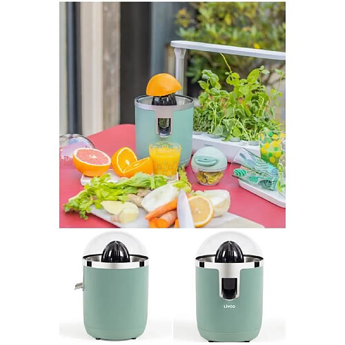 Livoo Presse-agrumes Fruits électrique vert 0.4l Design puissance 70W en acier inoxydable Vert pastel