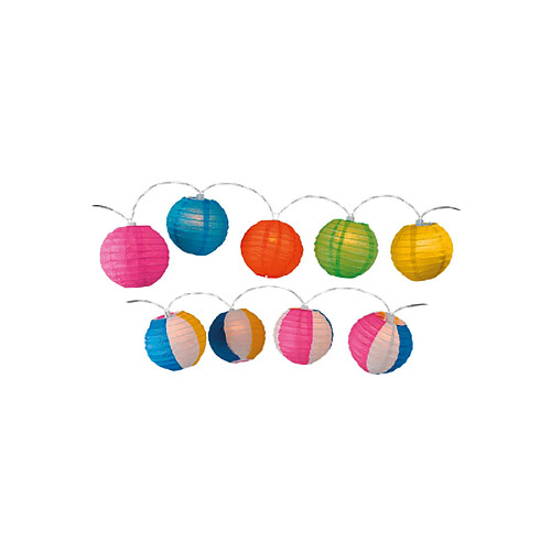 Guirlande de lampions EDM - ambiance de fête - multicolore - 10 ampoules - 1,5 m - 71167