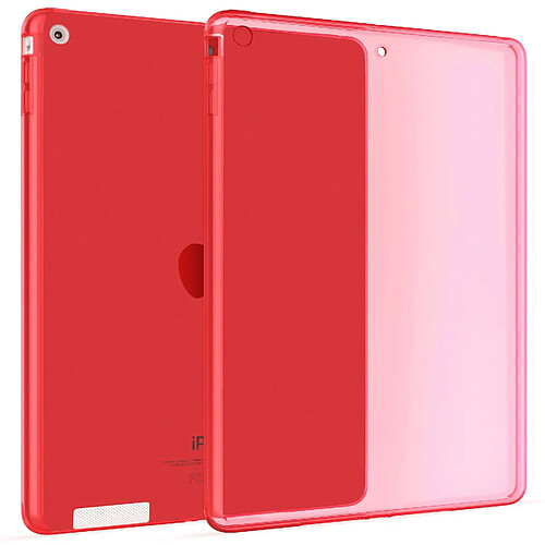 OKULI Transparent Étui Silicone Coque Housse Case Cover pour Apple iPad 2, iPad 3, iPad 4 en Rouge