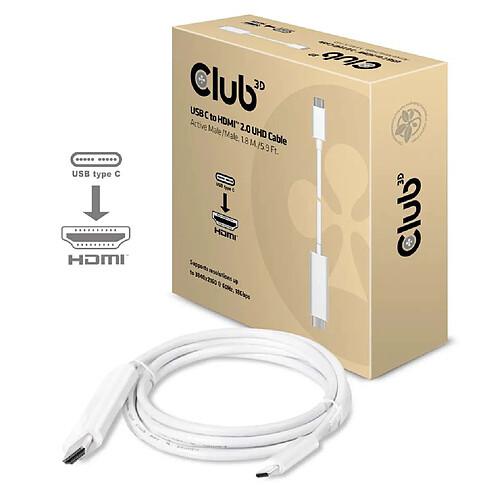 Club 3D CLUB3D USB C to HDMI™ 2.0 UHD Cable Active 1.8 M./5.9 Ft.