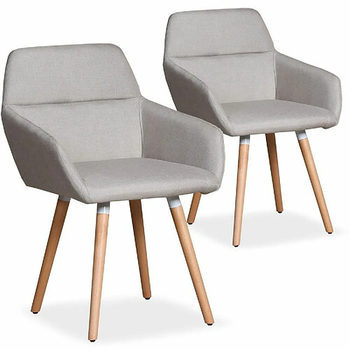 Paris Prix Lot de 2 Fauteuils Scandinaves Dorcy 82cm Beige