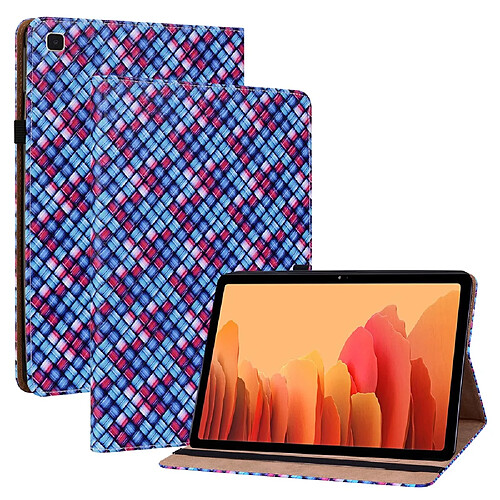 Etui en PU texture tissée multicolore avec support et porte-cartes bleu pour votre Samsung Galaxy Tab A7 10.4 (2020)