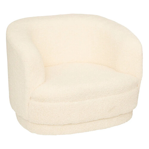 Pegane Fauteuil pour enfant en tissu et MDF coloris blanc- Longueur 41,5 x Profondeur 36 x Hauteur 45 cm