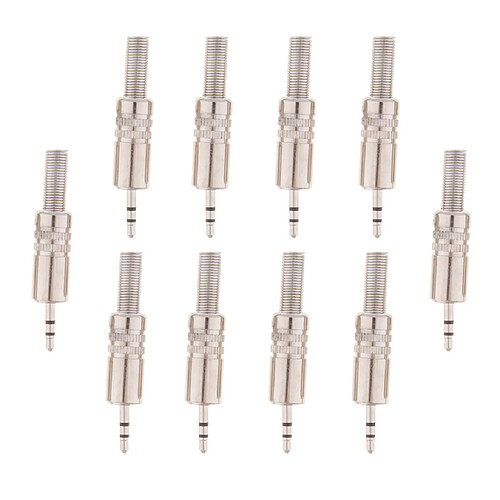 10 Pièces Connecteur de Câble Audio Stéréo 2.5mm Plug Jack Stereo Connector Connecteur à Souder