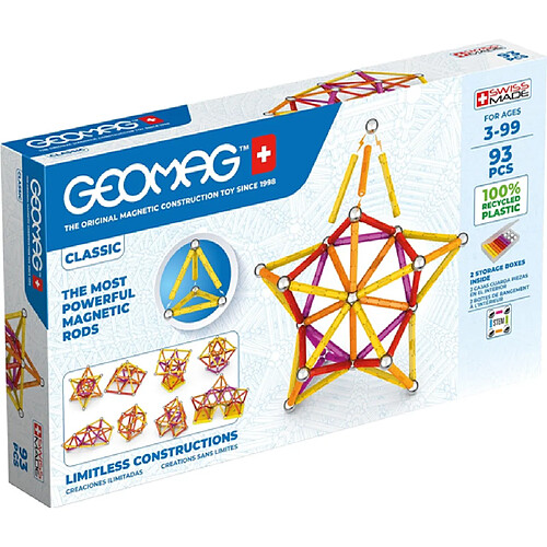 Geomag Classic Jeu a aimant 93 pcs multicolores