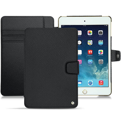 Housse cuir Apple iPad mini 5 - Rabat portefeuille - Noir élégant ( Noir / Black ) - NOREVE