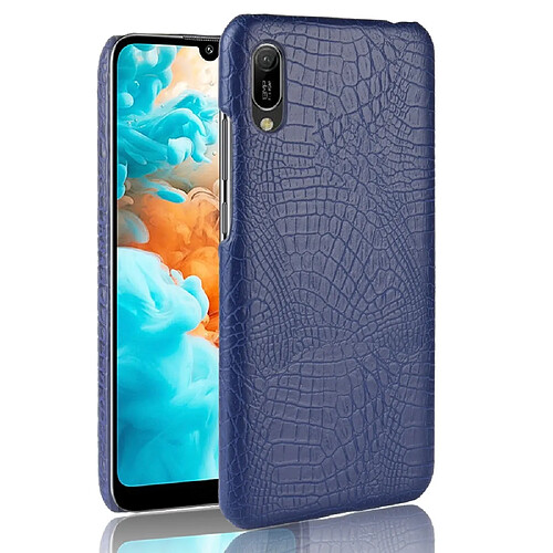 Wewoo Coque PC + PU antichoc en texture de crocodile pour Huawei Y6 Pro 2019 Bleu