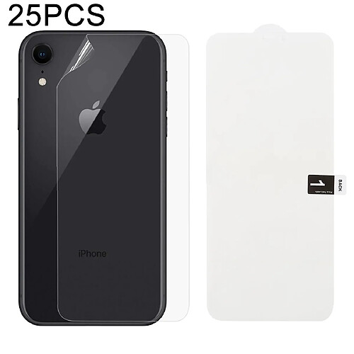 Wewoo Protection dorsale à couverture intégrale en film d'hydrogel doux de 25 PCS avec alcool coton + carte à gratter pour iPhone XR