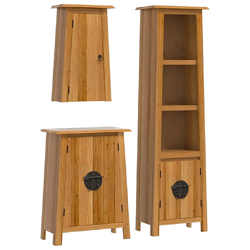 Maison Chic Armoire de Bain | Ensemble de 3 meubles salle de bain bois de pin massif -GKD32486