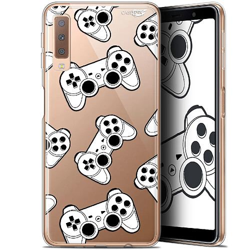 Caseink Coque arrière Samsung Galaxy A7 2018 (A750) (6 ) Gel HD [ Nouvelle Collection - Souple - Antichoc - Imprimé en France] Game Play Joysticks