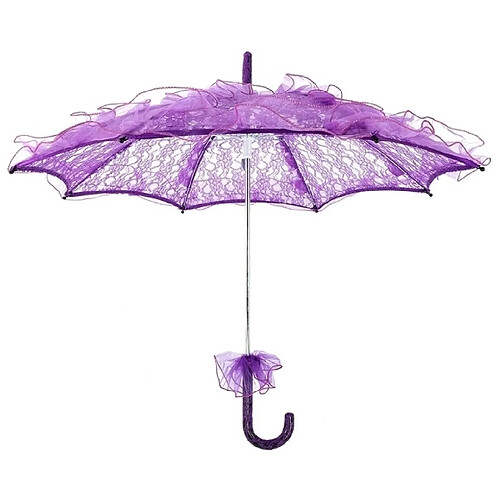 Wewoo Décorations de Fête Mariage Dentelle Coton Parapluie Danser Photographie Prop Violet