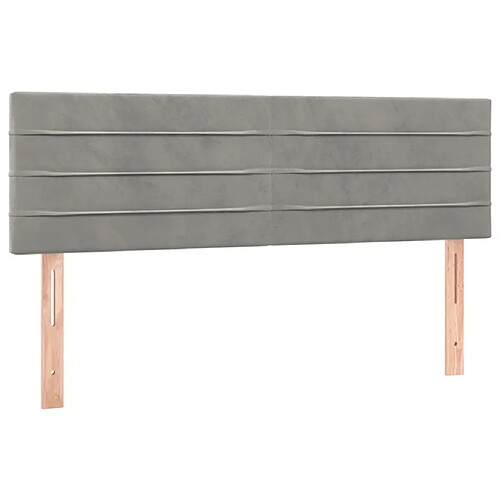 Maison Chic Lot de 2 Têtes de lit design pour chambre - Décoration de lit Gris clair 72x5x78/88 cm Velours -MN34371