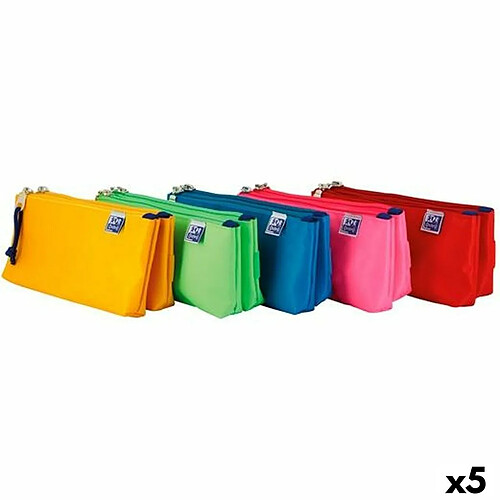 Trousse Fourre-Tout Double Oxford Kangoo Kids (22 x 5 x 10 cm) (5 Unités)