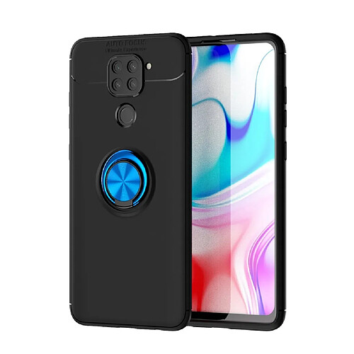 Coque en TPU avec béquille noir/bleu pour votre Xiaomi Redmi Note 9/Redmi 10X 4G