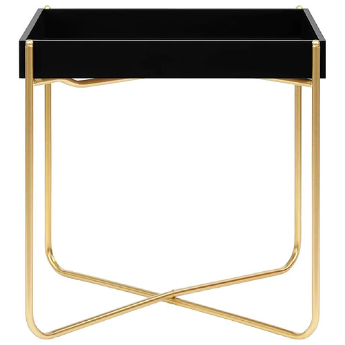 Maison Chic Table d'appoint | Table Basse Noir et doré 38x38x38,5 cm MDF -GKD34508