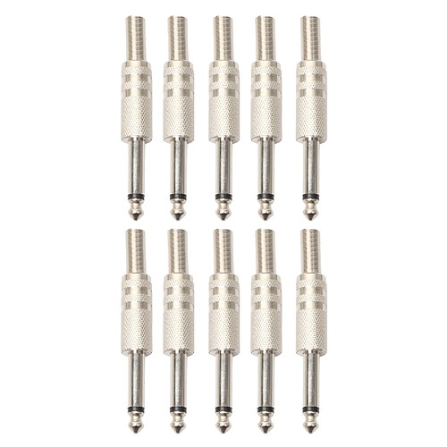 Wewoo 10 PCS 2 broches 6.5mm plug en alliage de zinc soudé type connecteur audio 6.35 prise