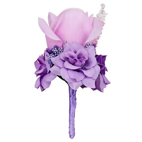 Soie Rose Fleur De Mariage Corsage Mariée Mariage De Mariée Boutonnière Lilas