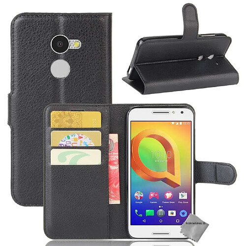 Htdmobiles Housse etui portefeuille pour Alcatel A3 + film ecran - NOIR