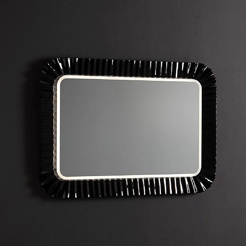 Kiamami Valentina MIROIR AVEC VITRINE NOIRE RÉVERSIBLE 94x68