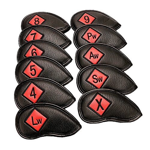 Golf Iron Headcover Club Head Cover Protection Autocollant Fermeture Noir + Blanc