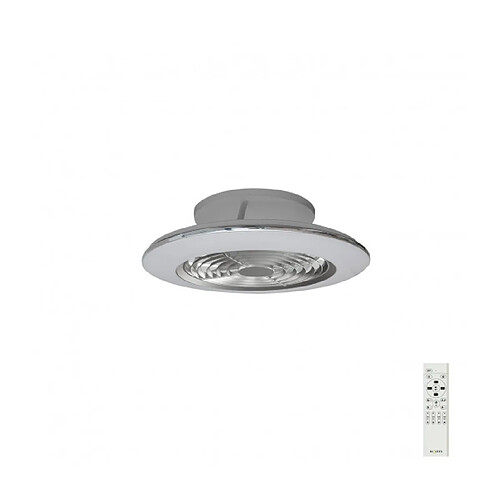 Luminaire Center Plafonnier ventilateur Alisio Argent, blanc 1 ampoule 16,5cm