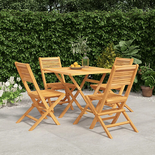 vidaXL Ensemble à manger de jardin 5 pcs Bois de teck massif