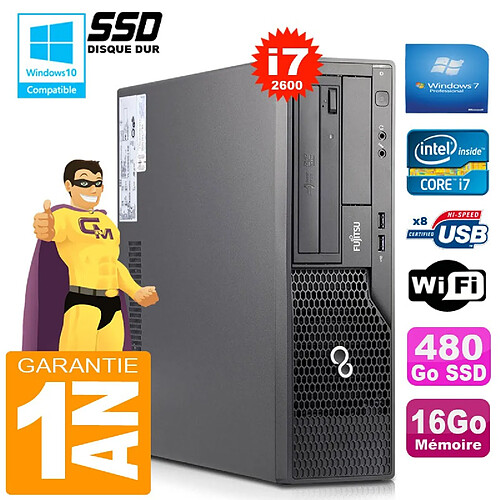 PC Fujitsu Esprimo E500 E85+ SFF Core I7-2600 RAM 16Go Disque 480 Go SSD Wifi W7 · Occasion