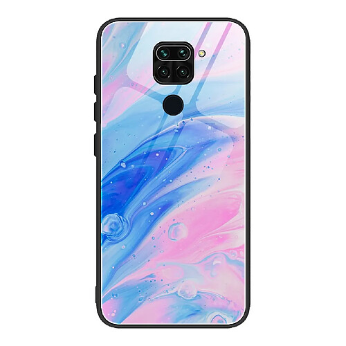 Coque en TPU hybride de verre de texture de marbre DL05 pour votre Xiaomi Redmi Note 9