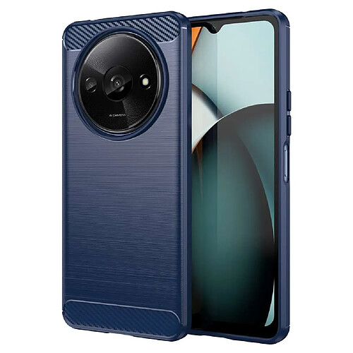 Htdmobiles Coque pour Xiaomi Redmi A3 / Poco C61 4G - housse etui silicone gel carbone + verre trempe - BLEU FONCE