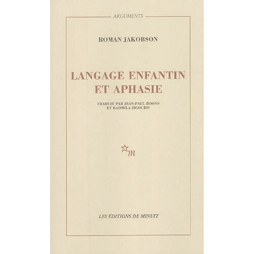 Langage enfantin et aphasie · Occasion