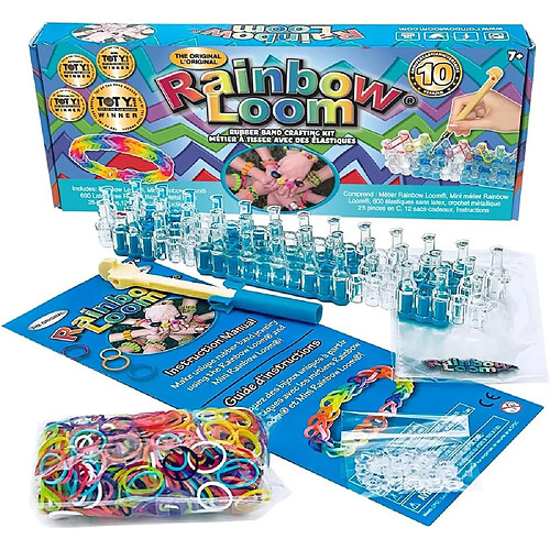 Bandai Rainbow Loom Original Fabrication de Bracelets Metier a Tisser avec 600 elastiques