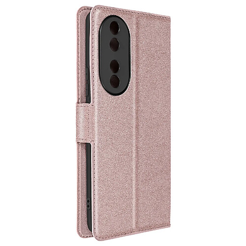 Avizar Étui pour Honor 90 Porte-carte Support Wallet Slim Rose gold