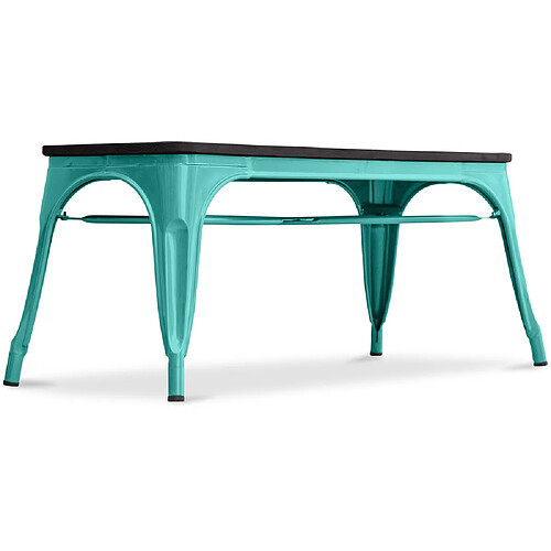 ICONIK INTERIOR Industriel Banc Stylix - Bois Foncé Vert pastel