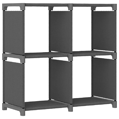 vidaXL Étagère d'affichage 4 cubes Gris 69x30x72,5 cm Tissu