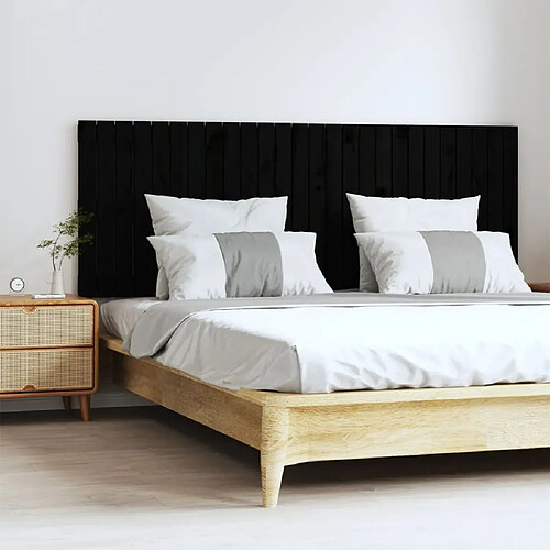 Maison Chic Tête de lit scandinave pour lit adulte,Meuble de chambre murale Noir 166x3x60 cm Bois massif de pin -MN51256