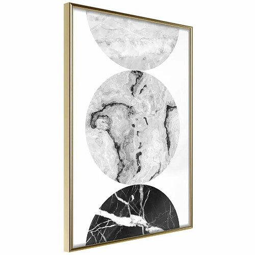 Paris Prix Affiche Murale Encadrée Three Shades of Marble 30 x 45 cm Or