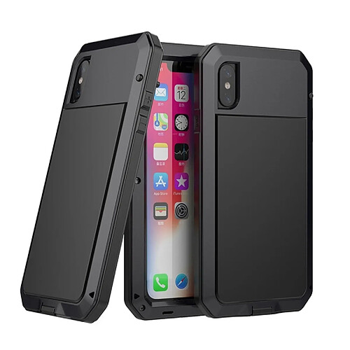 Wewoo Coque Étui de protection étanche en métal antichoc pour iPhone XR (noir)