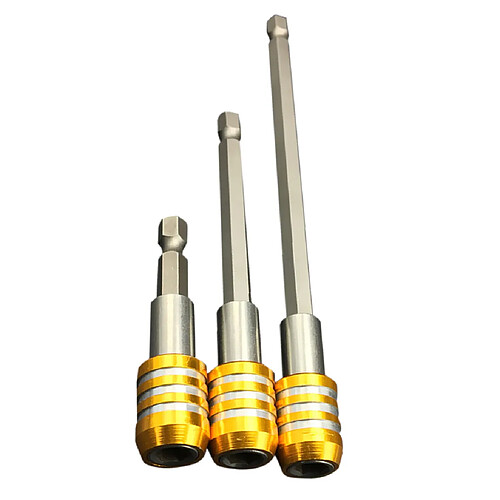 3pc Extension Magnétique Tournevis De Déblocage Rapide 1/4 Détente De Tige Hex