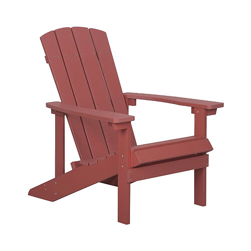 Beliani Chaise de jardin ADIRONDACK Bois d'ingénierie Rouge