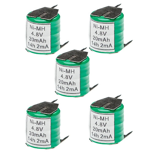 vhbw 5x Batteries remplacement pour 4/V15H pour modéle RC (20mAh, 4,8V, NiMH), avec connexion à 3 broches