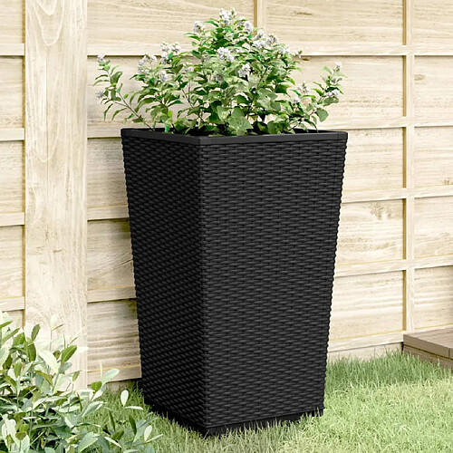 vidaXL Jardinières 2 pcs noir 32,5x32,5x57 cm polypropylène